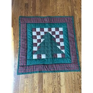 Vintage‎ Handmade Patchwork Quilt Block Christmas Tree New 32"x32"